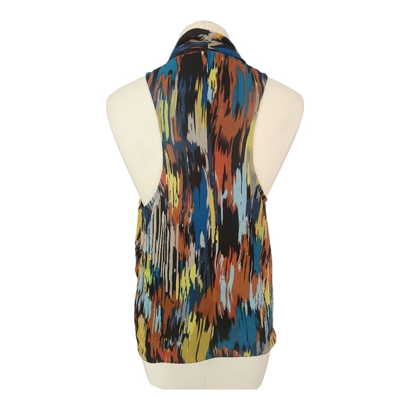 MM Couture by Miss Me Draped Halter Top Multicolor Abstract Print Women’s Size M - Picture 4 of 8